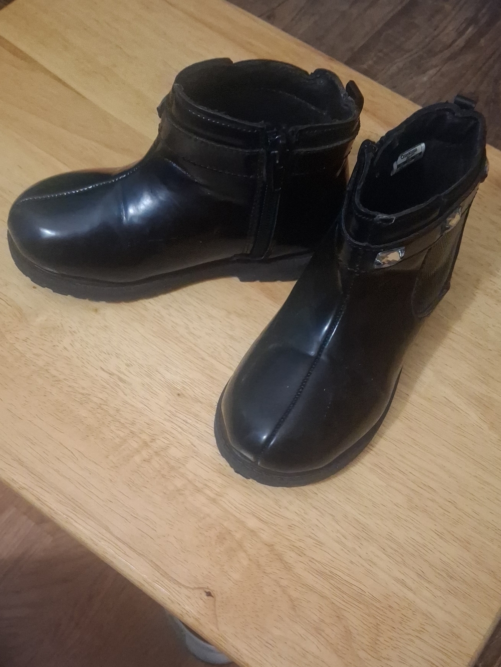 OshKosh B'gosh Black Kids Ankle Boots with Side Zip
